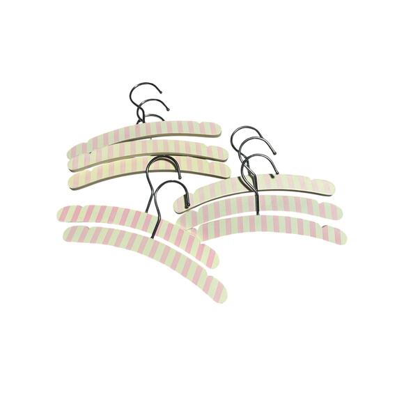 Vintage Pink Striped Baby Hangers Doll Displays Set of 8 - Picture 2 of 2